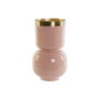 DKD Home Decor Set de 2 Jarrones de Hierro Lacado Coral, Verde Jade y Dorado