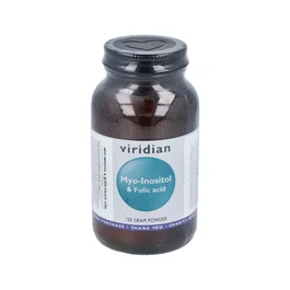 VIRIDIAN Myo-Inositol con Ácido Fólico 120 gr - 2000 mg Myo-Inositol y 200 µg Ácido Fólico por dosis - Suplemento en Polvo para Mujer