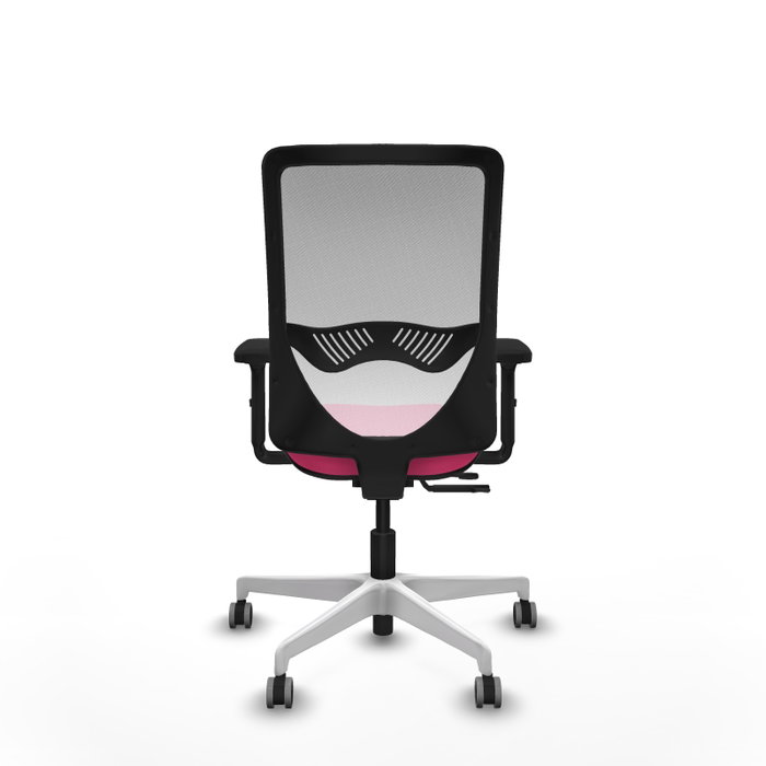 PIQUERAS Y CRESPO Silla de oficina Zulema Rosa y Blanco con mecanismo Sincro/Traslack