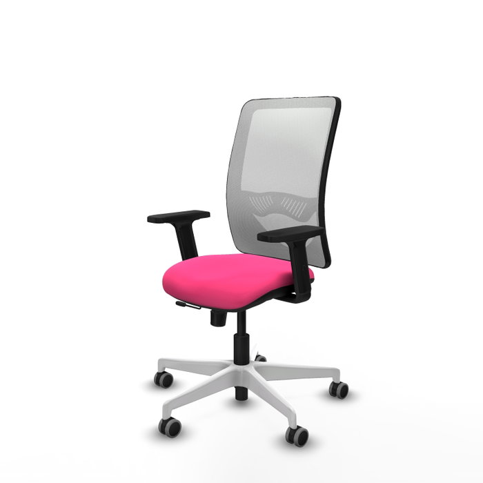 PIQUERAS Y CRESPO Silla de oficina Zulema Rosa y Blanco con mecanismo Sincro/Traslack