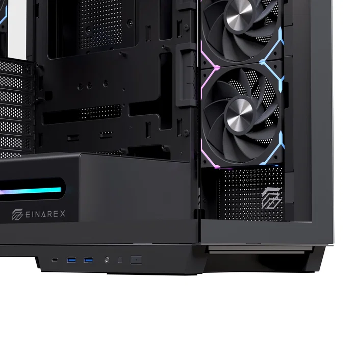 Einarex Z1K RGB Black Caja Semitorre con Cristal Templado Negra