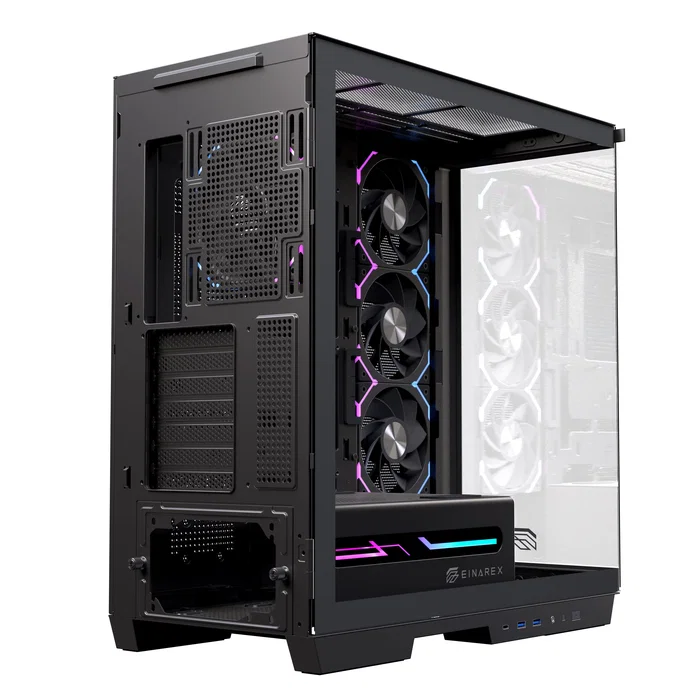 Einarex Z1K RGB Black Caja Semitorre con Cristal Templado Negra