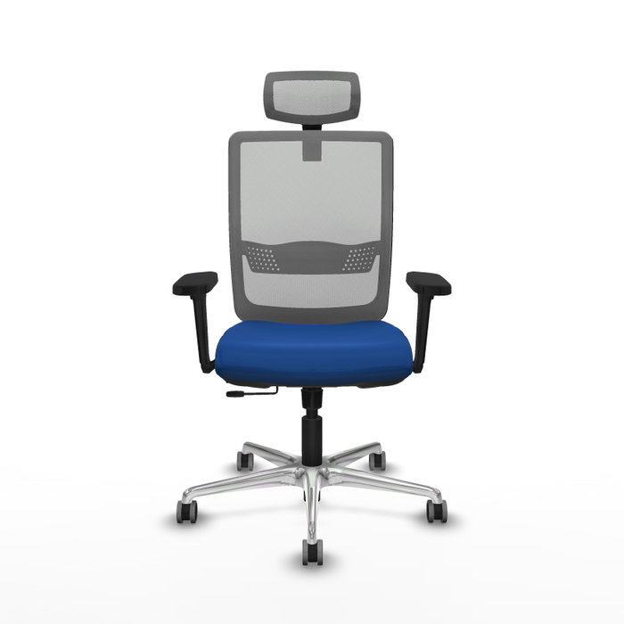 PIQUERAS Y CRESPO Silla de oficina Haches Azul y Gris con mecanismo Sincro/Traslack PIQUERAS Y CRESPO Silla de oficina Haches Azul y Gris con mecanismo Sincro/Traslack