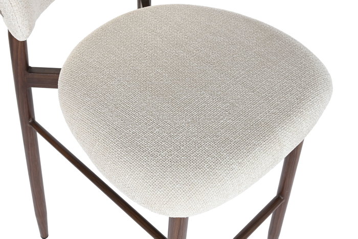 DKD Home Decor Taburete Metal Poliéster Simil Madera Nogal