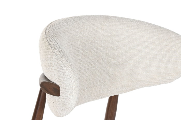 DKD Home Decor Taburete Metal Poliéster Simil Madera Nogal
