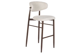 DKD Home Decor Taburete Metal Poliéster Simil Madera Nogal