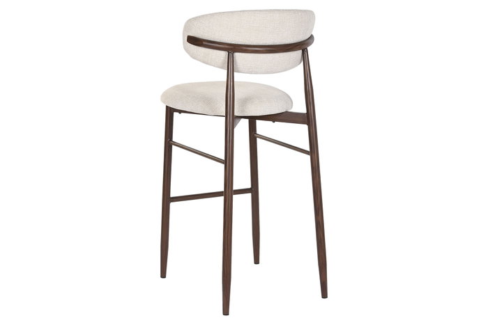 DKD Home Decor Taburete Metal Poliéster Simil Madera Nogal