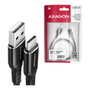 Axagon BUCM-AM20AB Cable USB-C a USB-A, 2 m, trenzado, negro