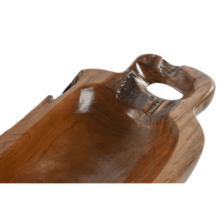 DKD Home Decor Centro de Mesa de Teca Tallada Natural 70x20x7 cm