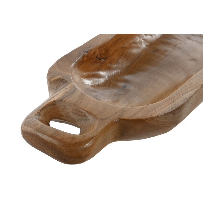 DKD Home Decor Centro de Mesa de Teca Tallada Natural 70x20x7 cm
