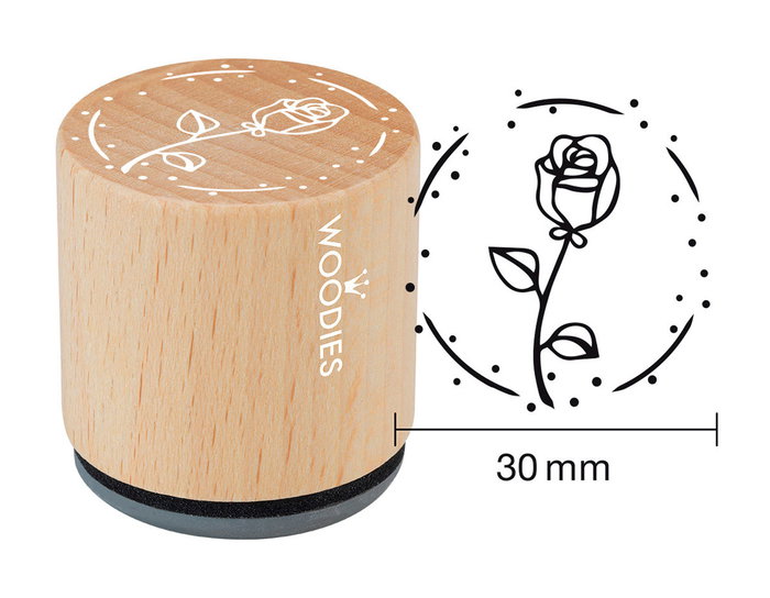 Woodies Sello de madera y caucho rosa 33x30mm Woodies Sello de madera y caucho rosa 33x30mm