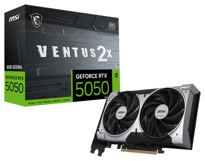 MSI GeForce RTX 5050 VENTUS 2X OC Tarjeta Gráfica NVIDIA 8 GB GDDR6 MSI GeForce RTX 5050 VENTUS 2X OC Tarjeta Gráfica NVIDIA 8 GB GDDR6