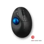Kensington Pro Fit Ergo TB450 Trackball Inalámbrico RF 2.4GHz + Bluetooth Ergonómico 1600 DPI Negro/Azul - Para Oficina y Mano Derecha