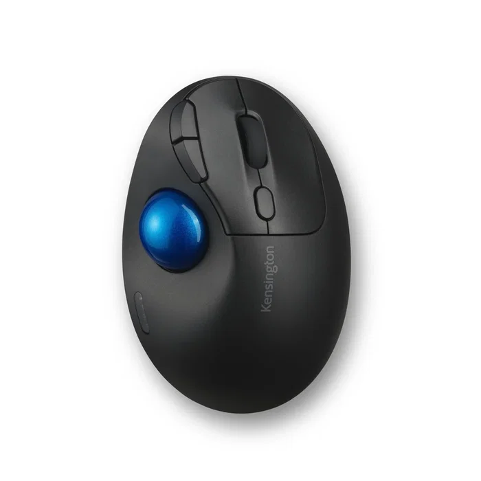 Kensington Pro Fit Ergo TB450 Trackball Inalámbrico RF 2.4GHz + Bluetooth Ergonómico 1600 DPI Negro/Azul - Para Oficina y Mano Derecha