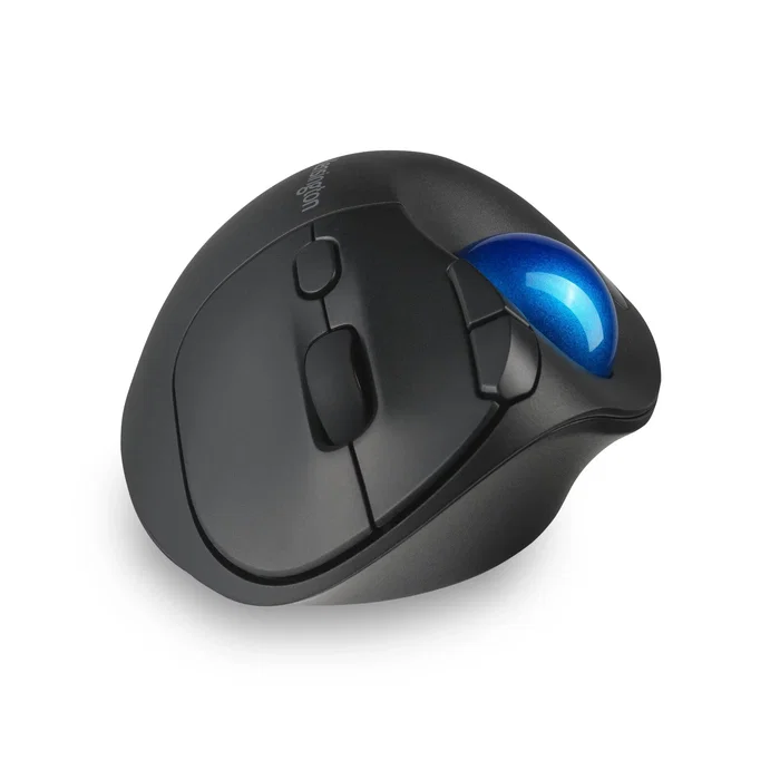 Kensington Pro Fit Ergo TB450 Trackball Inalámbrico RF 2.4GHz + Bluetooth Ergonómico 1600 DPI Negro/Azul - Para Oficina y Mano Derecha