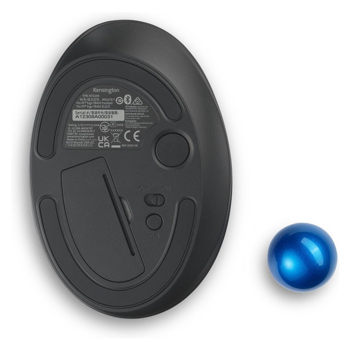 Kensington Pro Fit Ergo TB450 Trackball Inalámbrico Negro/Azul