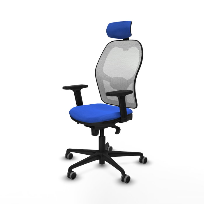 PIQUERAS Y CRESPO Silla de oficina Jorquera, mecanismo Sincro, Azul y Blanco