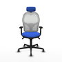 PIQUERAS Y CRESPO Silla de oficina Jorquera, mecanismo Sincro, Azul y Blanco