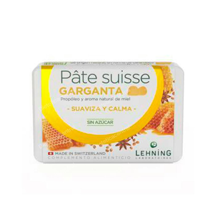LEHNING Pâte Suisse Garganta - Caramelos de Goma para la Tos con Própolis y Acerola, Sin Azúcar - 40 Unidades