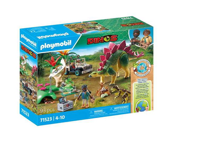 Playmobil 71523 Campamento de Investigación con Dinosaurios con Estegosaurio y Deinonychus