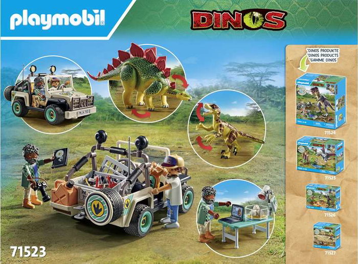 Playmobil 71523 Campamento de Investigación con Dinosaurios con Estegosaurio y Deinonychus