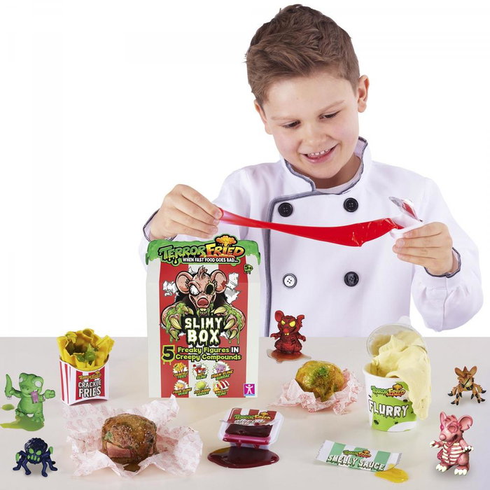 Bandai Juguete Terror Fried Caja Viscosa Figuras Espeluznantes para Aplastar y Descubrir, Más de 5 Años