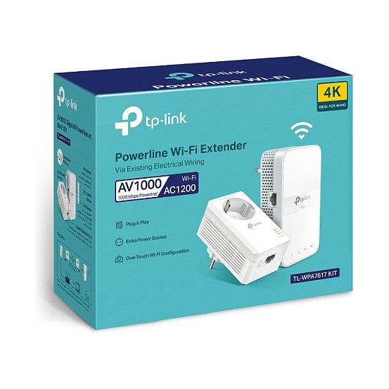 TP-Link TL-WPA7619 KIT Adaptador Powerline HomePlug AV2 de 1000 Mbit/s con Wi-Fi 5 (AC) Gigabit Ethernet, Blanco - Paquete de 2 Unidades