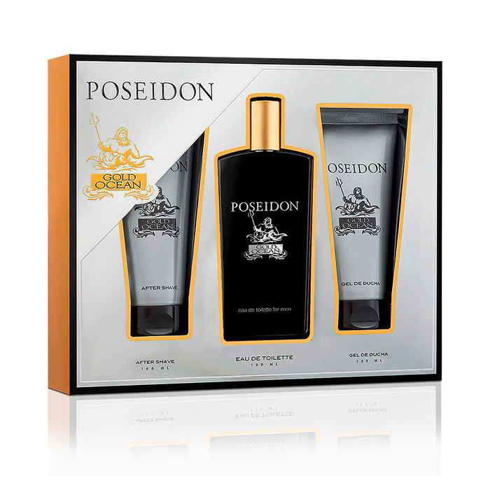 Poseidon Estuche para Hombre Gold Ocean Lote 3 pz Eau de Toilette 100ml Gel Ducha 100ml After Shave 100ml Fragancia Oriental Fresca e Intensa Elegancia Sofisticada Poseidon Estuche para Hombre Gold Ocean Lote 3 pz Eau de Toilette 100ml Gel Ducha 100ml After Shave 100ml Fragancia Oriental Fresca e Intensa Elegancia Sofisticada