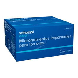 Orthomol Vision 30 Cap. - Complemento alimenticio para la salud ocular con vitaminas A, C, E, Zinc, DHA y antioxidantes para proteger la visión.