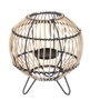 DKD Home Decor Portavelas de Metal y Ratán Blanco y Marrón