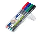Staedtler Lumocolor 317 WP Estuche de 4 Colores Surtidos, Punta Media