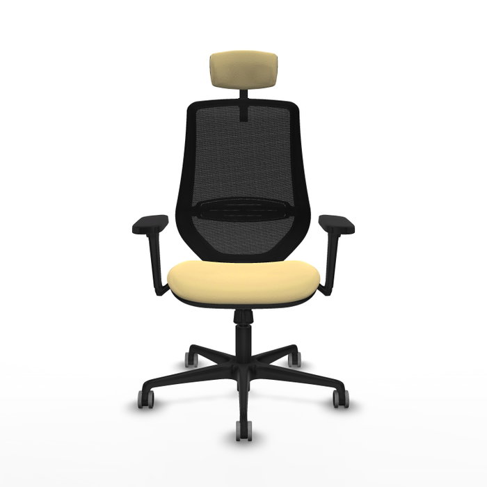 PIQUERAS Y CRESPO Silla de oficina Mardos con Mecanismo Sincro, Crema y Negro