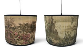 DKD Home Decor Lámpara de Techo Bambú Tropical Verde Surtido de 4