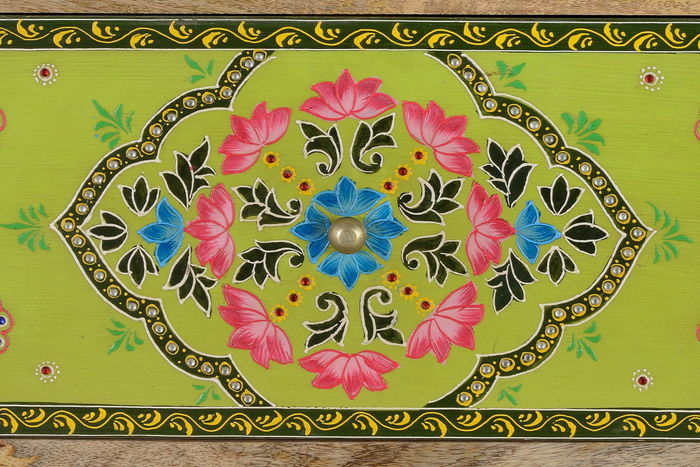 Giner y Colomer Mueble Mango Macizo 14 Cajones Pintados a Mano Multicolor 90x120 cm Giner y Colomer Mueble Mango Macizo 14 Cajones Pintados a Mano Multicolor 90x120 cm