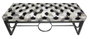 DKD Home Decor Descalzadora de Piel y Acero con Diseño de Rombos Blanco