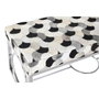DKD Home Decor Descalzadora de Piel y Acero con Diseño de Rombos Blanco