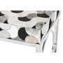 DKD Home Decor Descalzadora de Piel y Acero con Diseño de Rombos Blanco