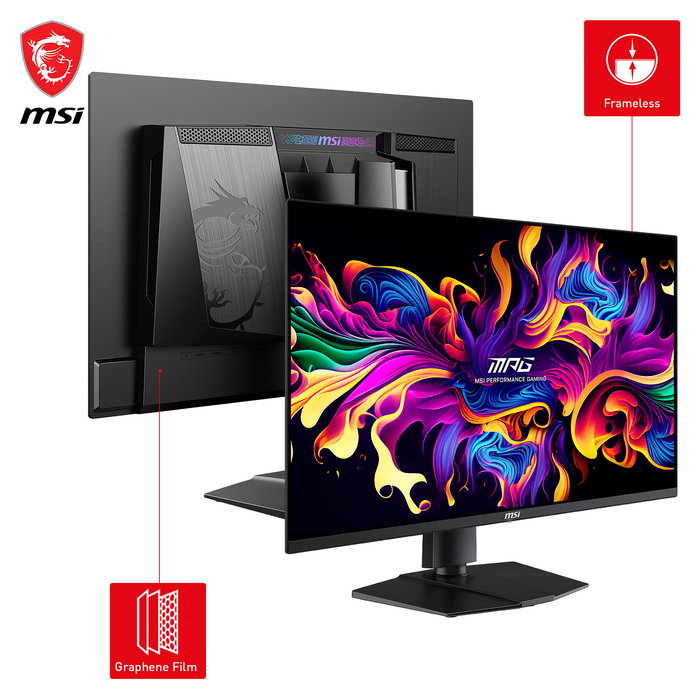 MSI MPG 271QRXDE Monitor Gaming QD-OLED 67.3 cm (26.5") 2560x1440 Wide Quad HD 360 Hz 1 ms AMD FreeSync DisplayHDR 400 Negro