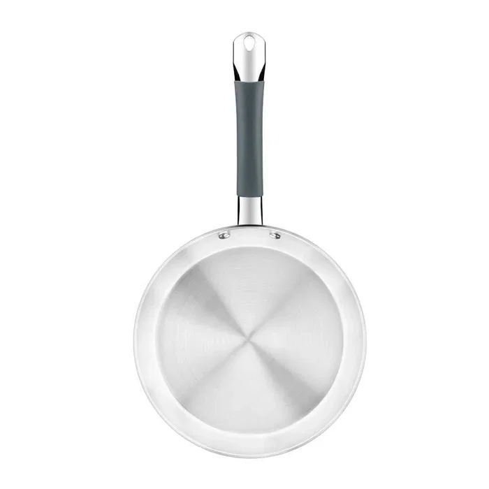 Bra A451426 Sartén de acero inoxidable 26 cm apta para inducción, sin antiadherente, triple fondo forjado, libre de PFAS/PFOA, multiuso para todas las cocinas