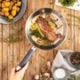 Bra A451426 Sartén de acero inoxidable 26 cm apta para inducción, sin antiadherente, triple fondo forjado, libre de PFAS/PFOA, multiuso para todas las cocinas