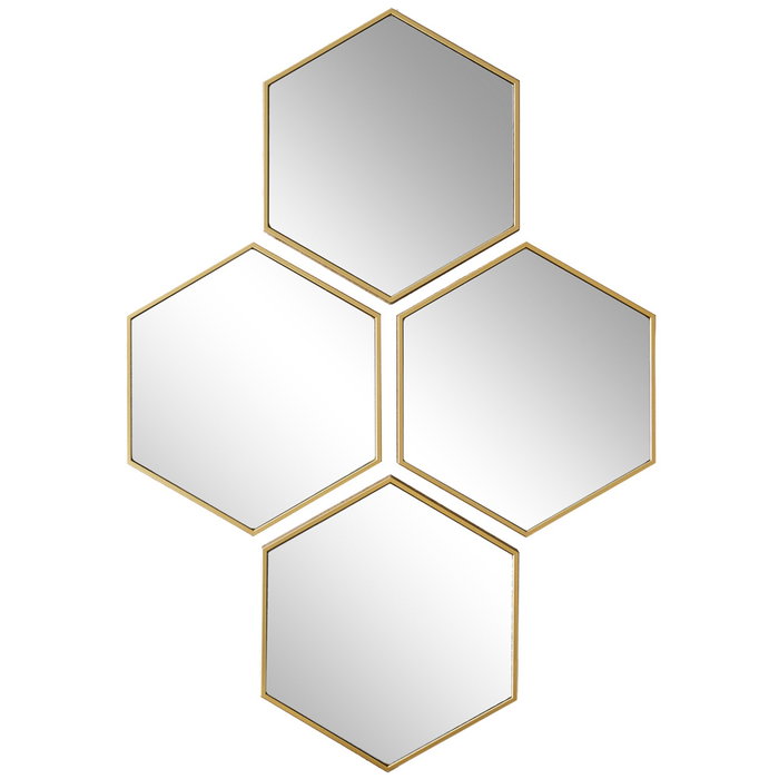 Home Deco Factory JGO. 4 ESPEJOS HEXAGONALES MIRAGE Home Deco Factory JGO. 4 ESPEJOS HEXAGONALES MIRAGE
