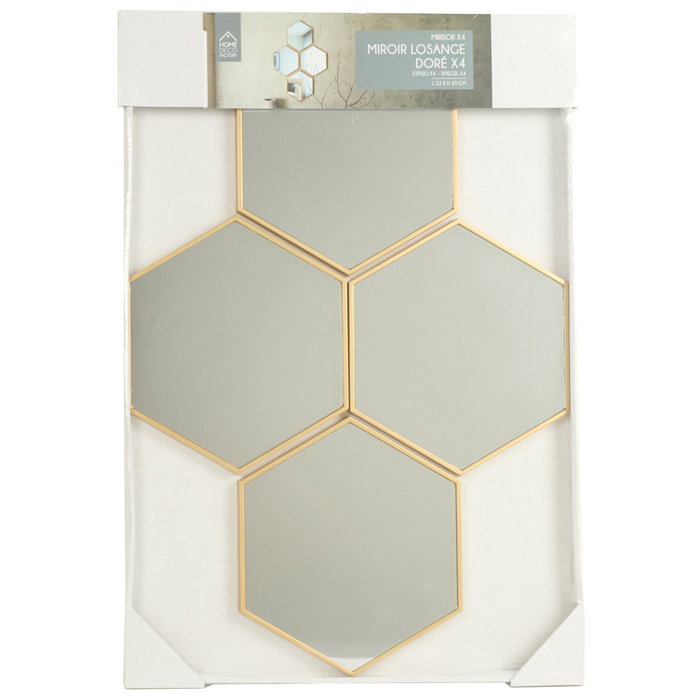 Home Deco Factory JGO. 4 ESPEJOS HEXAGONALES MIRAGE Home Deco Factory JGO. 4 ESPEJOS HEXAGONALES MIRAGE
