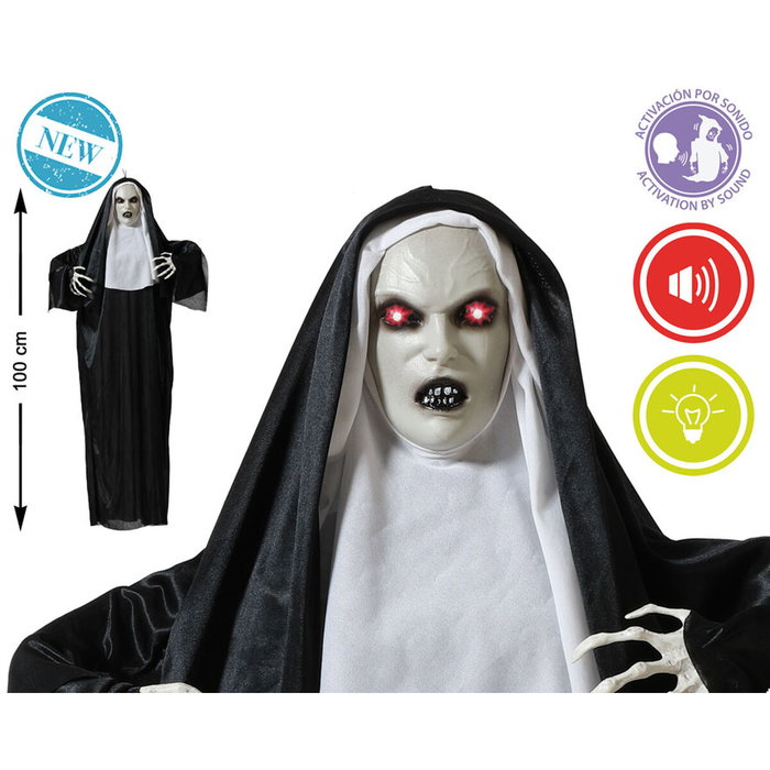 Kikkerland Figura Colgante Monja Demoníaca con Luz y Sonido LED