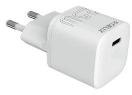 Celly UCTC1USBC25WWH Cargador de Pared Ultracompacto 25W con Puerto USB-C Universal, Blanco