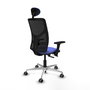 PIQUERAS Y CRESPO Silla de oficina Motilla con Mecanismo Sincro/Traslack, Azul claro y Negro
