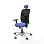 PIQUERAS Y CRESPO Silla de oficina Motilla con Mecanismo Sincro/Traslack, Azul claro y Negro