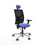 PIQUERAS Y CRESPO Silla de oficina Motilla con Mecanismo Sincro/Traslack, Azul claro y Negro