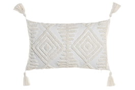 DKD Home Decor Cojín de Poliéster 30x50 cm Crudo con Aplicaciones - Pack de 2