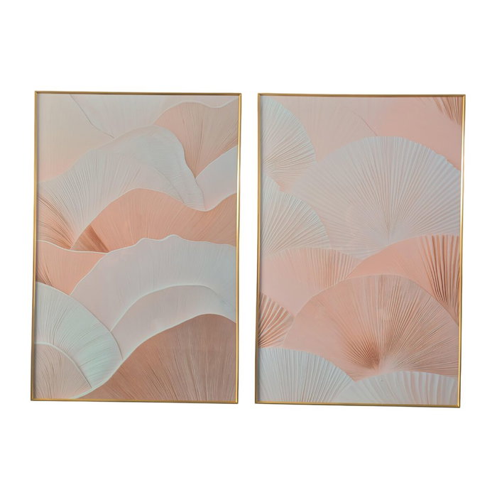 DKD Home Decor Set de 2 Cuadros Modernos Blanco y Beige 80x120 cm