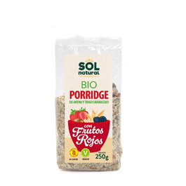 SOLNATURAL Porridge BIO con frutos rojos, avena y trigo sarraceno